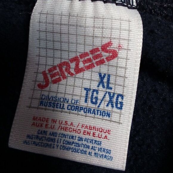 Vintage Jerzees Blank Crewneck Sweatshirt Navy Blue - Picture 3 of 5